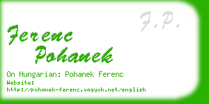 ferenc pohanek business card